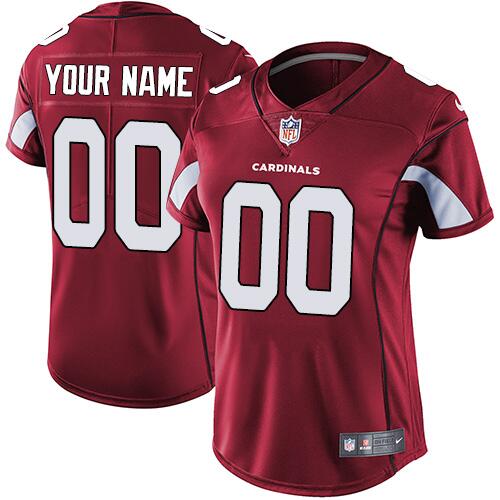 Women's Arizona Cardinals Customized Red Vapor Untouchable Stitched Limited Jersey(Run Small）